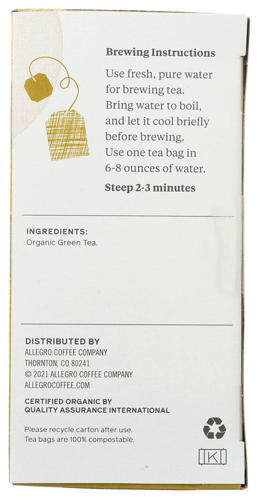 Allegro Tea, Organic Himalayan Green Tea Bags, 20 ct